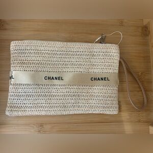 CHANEL Cream and Tan Clutch
